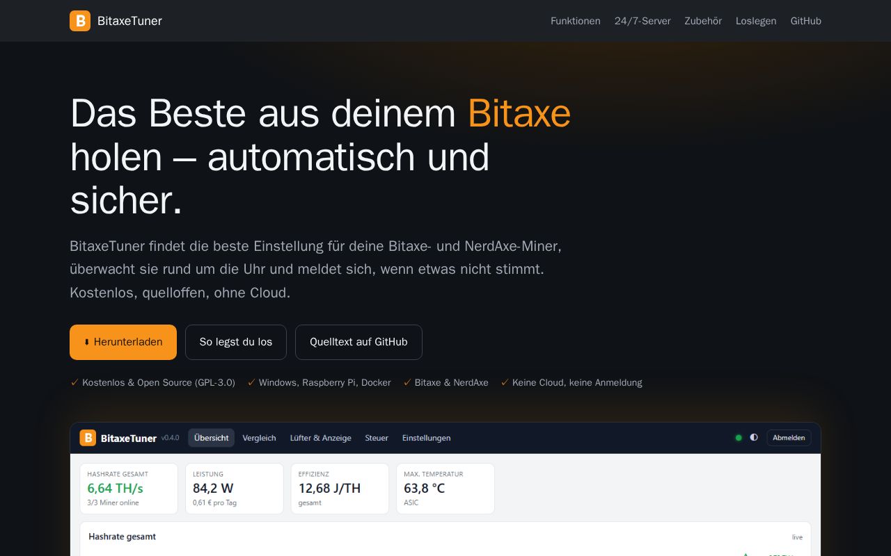 Preview of BitaxeTuner