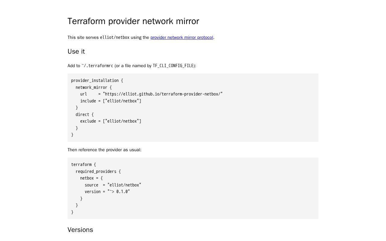 Preview of Terraform Provider Netbox