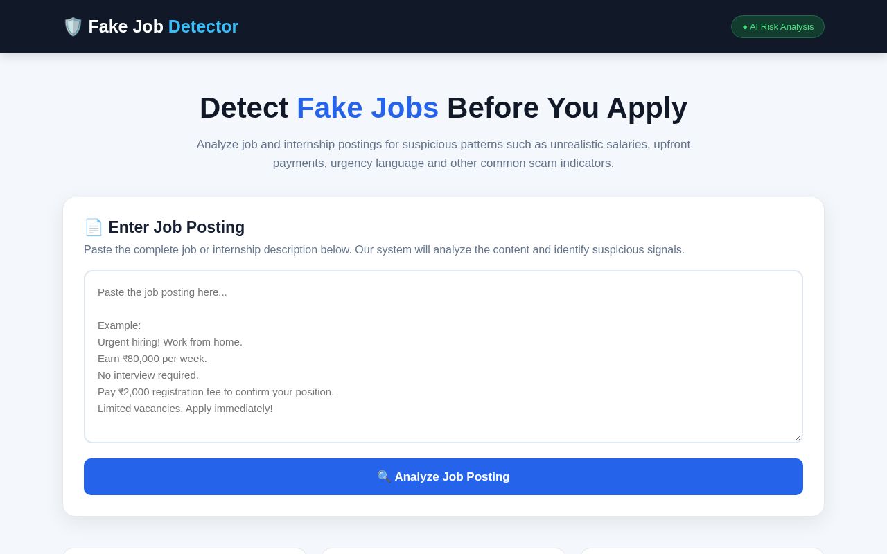 Preview of Fake Job Detector