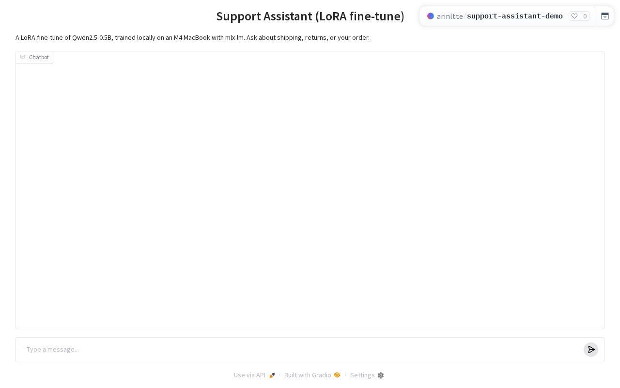 Preview of Support Assistant Demo