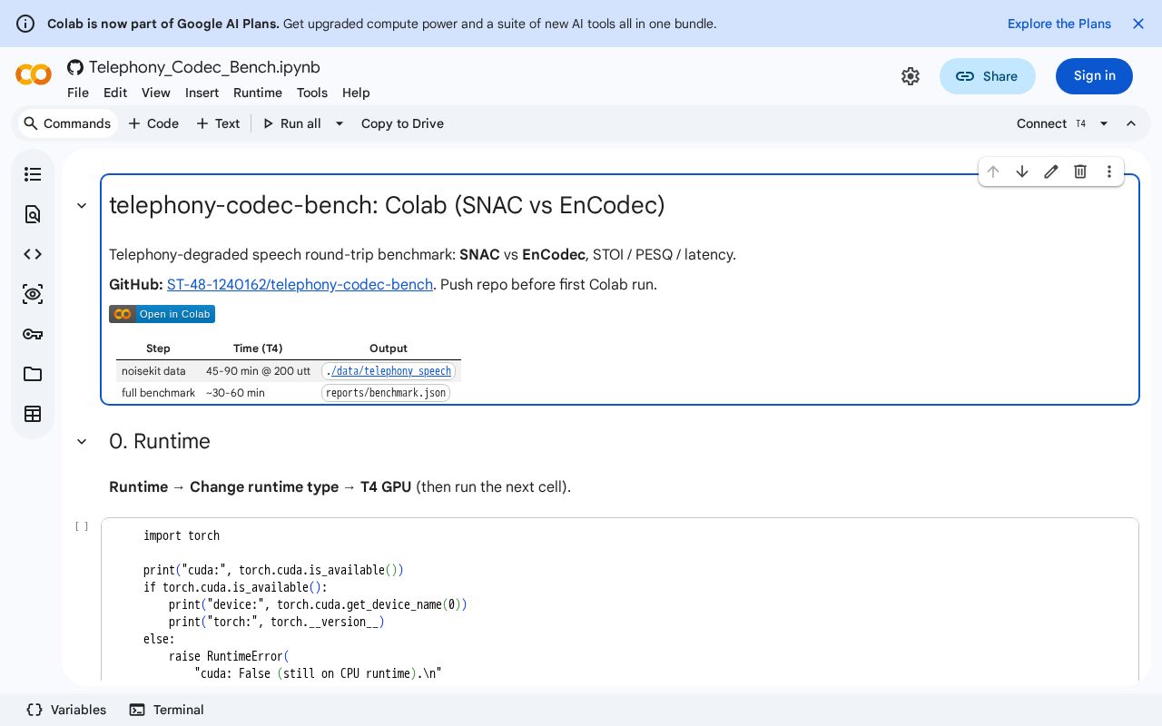 Preview of Telephony Codec Bench