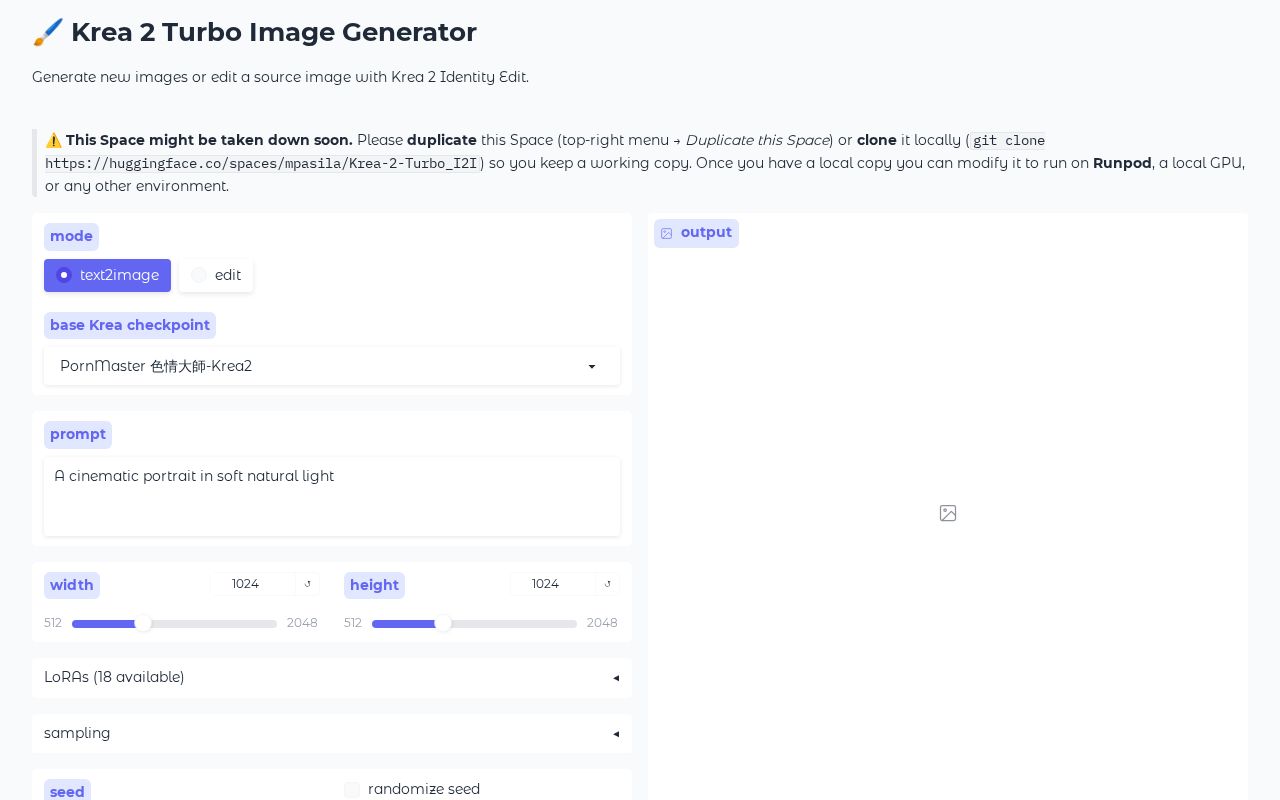 Preview of Krea 2 Turbo Image Generator