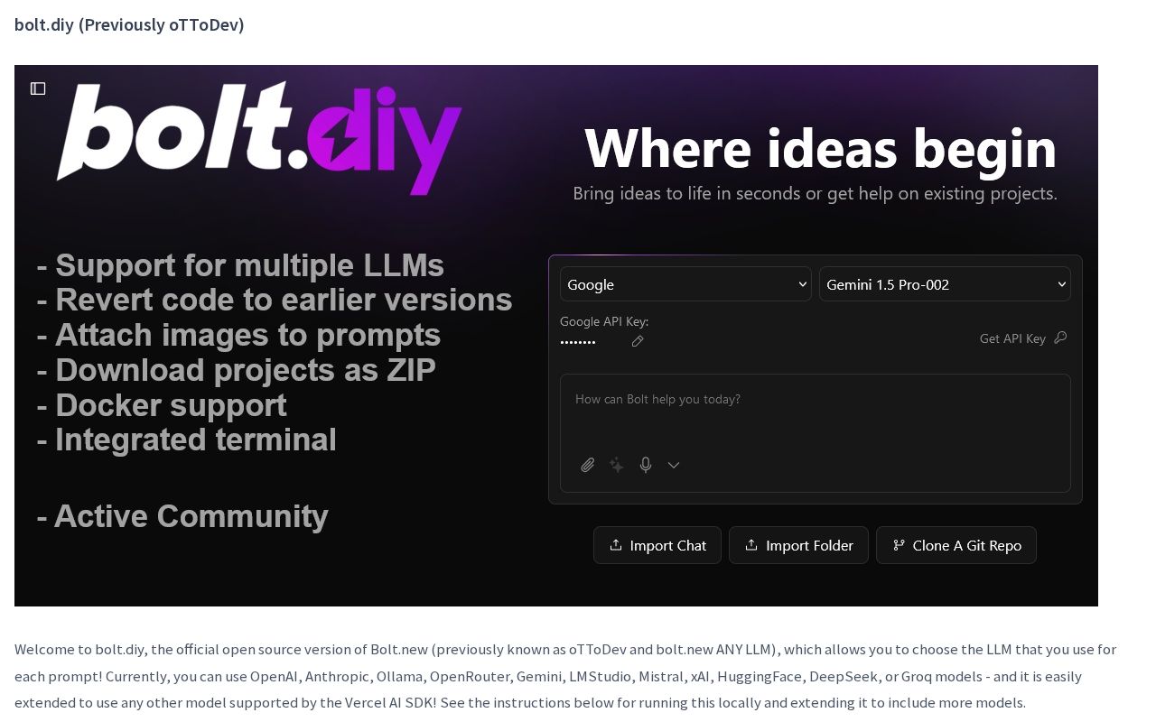 Preview of Bolt DIY Assistant