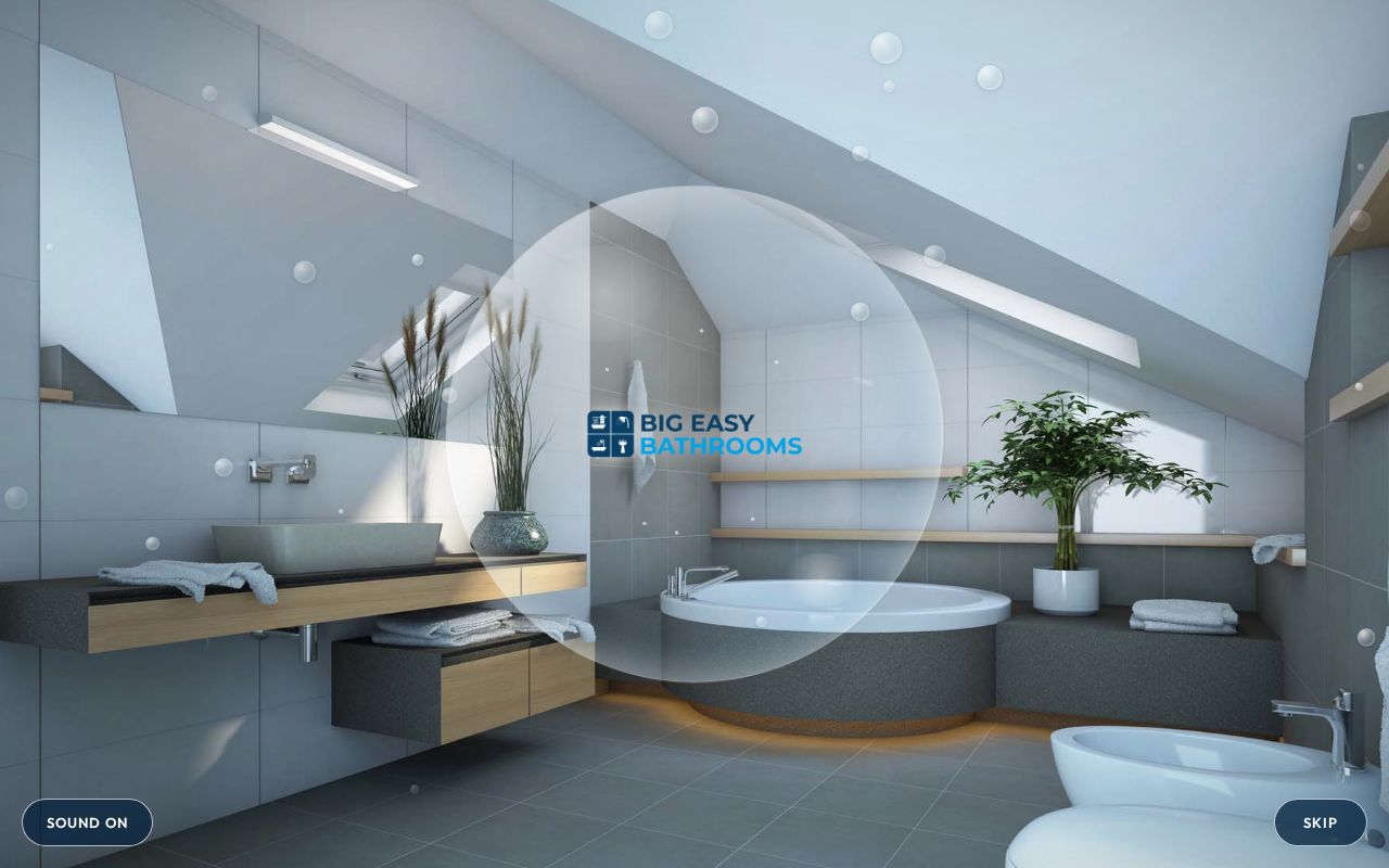 Preview of Big Easy Bathrooms homepage redesign mockup (review only)