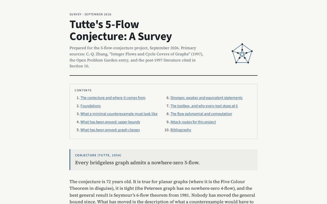 Preview of 5 Flow Conjecture