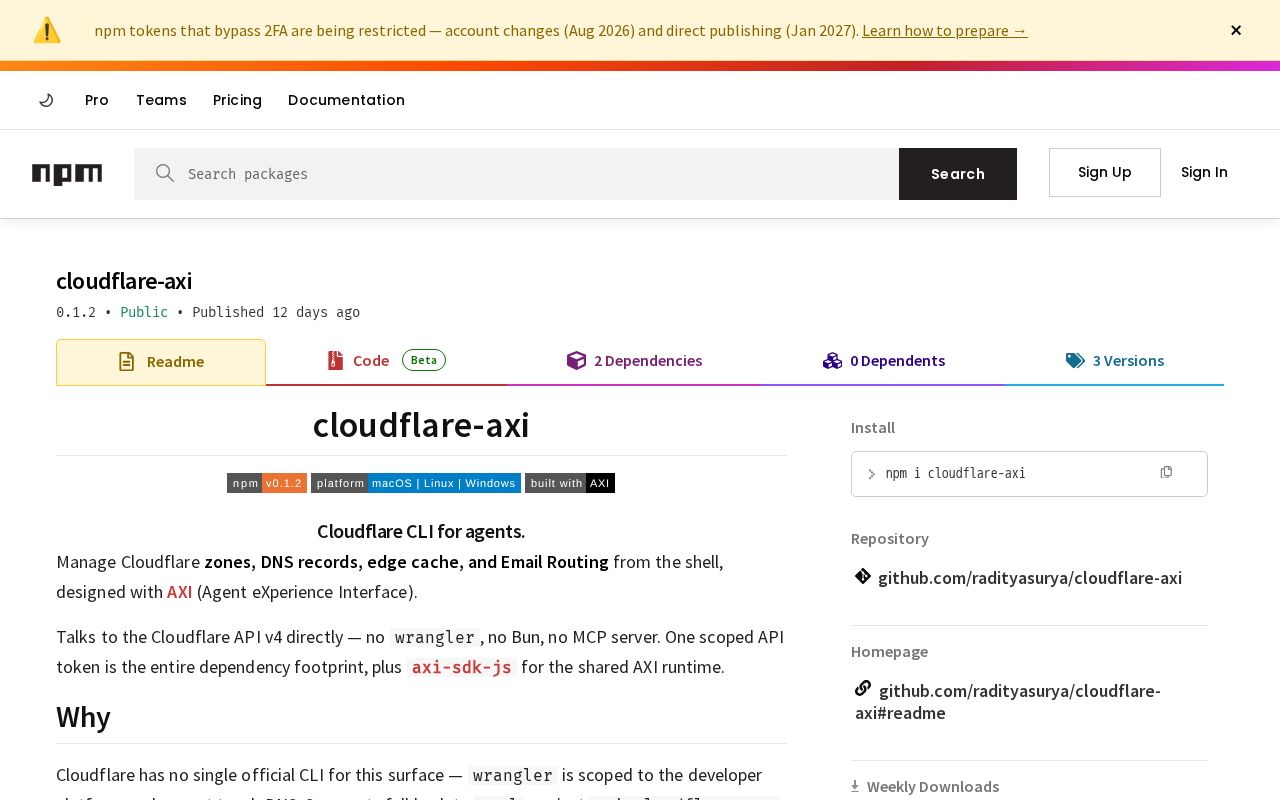 Preview of Cloudflare Axi