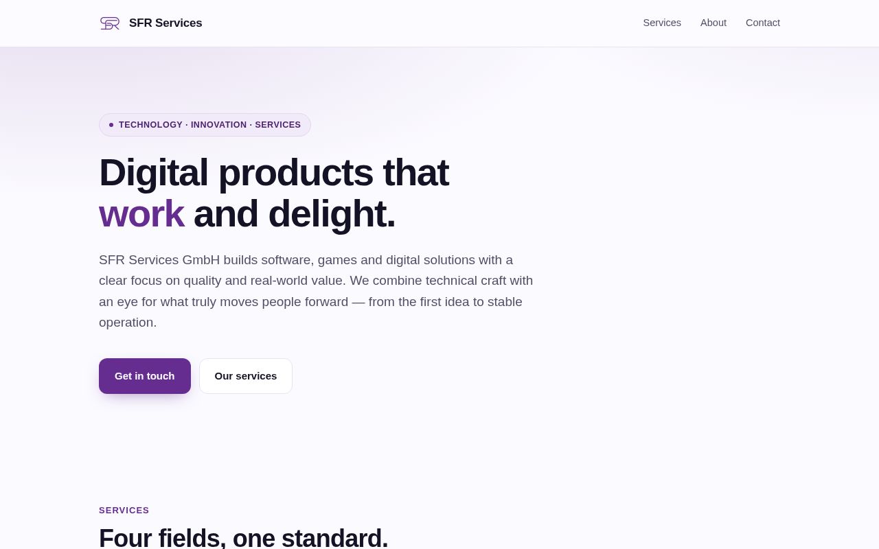 Preview of Sfr Services Website
