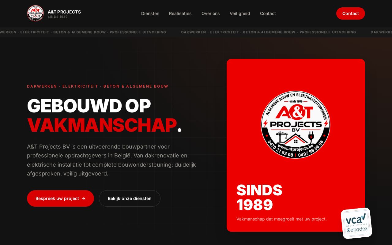 Preview of At Projects Website