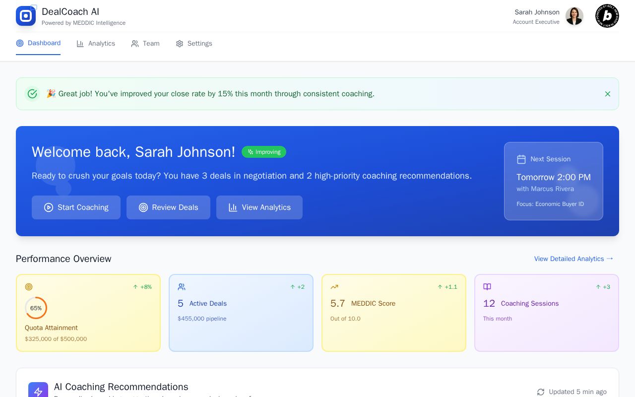 Preview of DealCoach AI