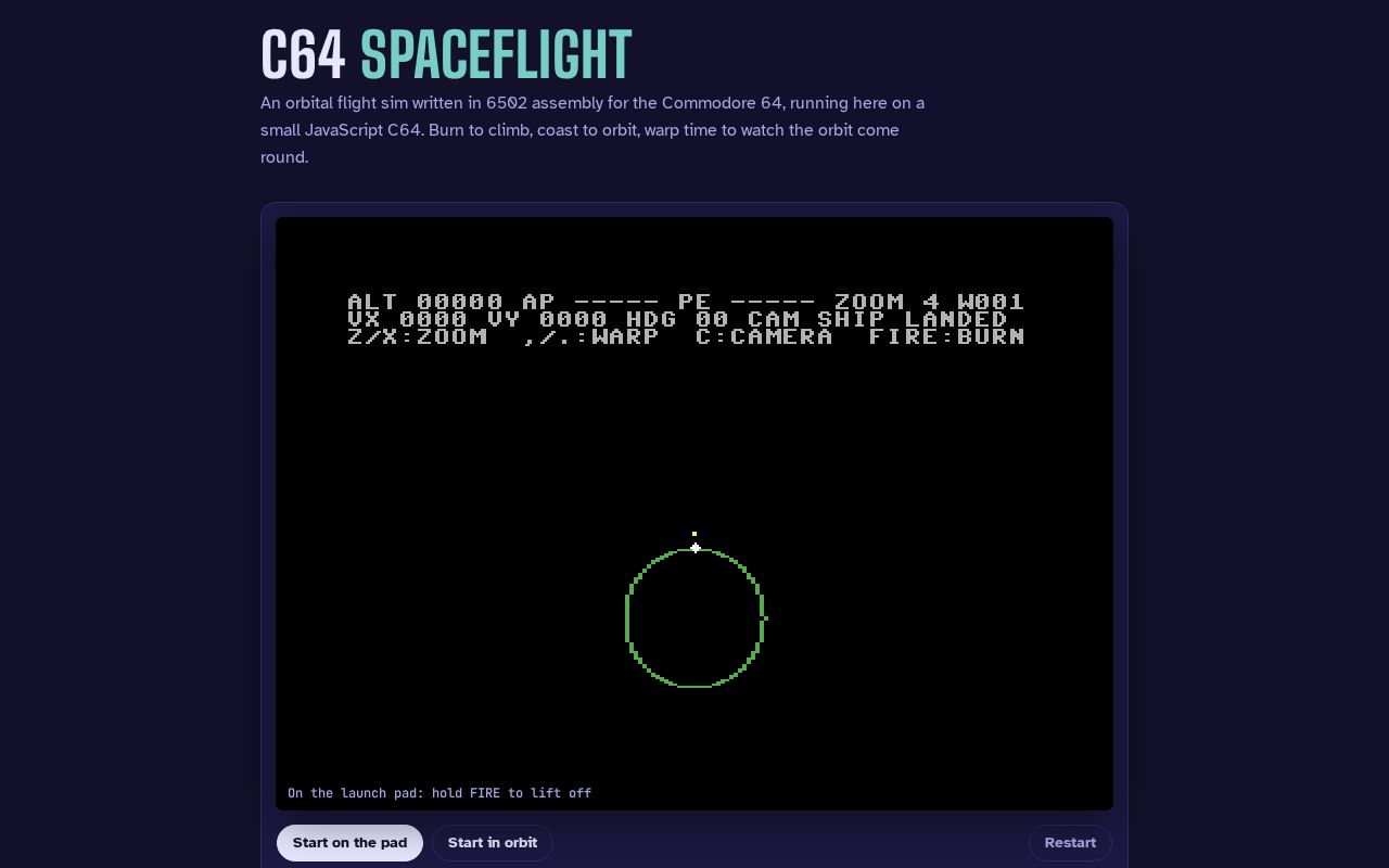 Preview of C64 Spaceflight