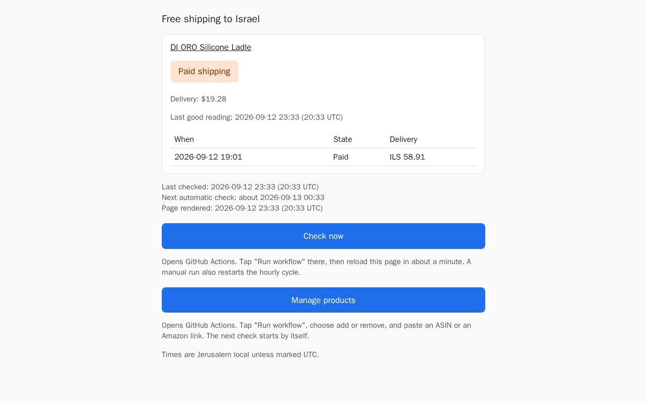 Preview of Watches an Amazon product for free shipping to Israel