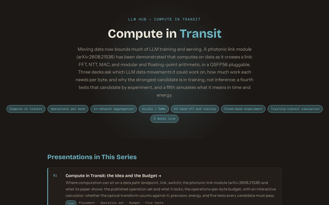 Preview of LLM Hub Compute In Transit