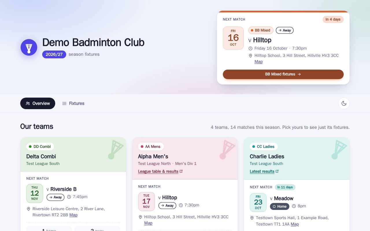 Preview of Badminton Fixtures