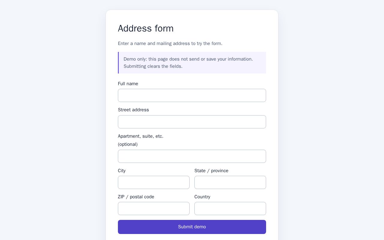 Preview of Simple Form