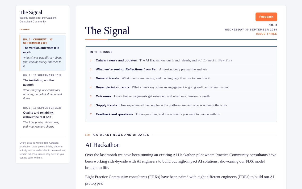 Preview of Weekly Newsletter