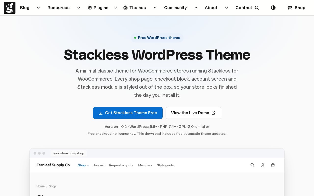 Preview of Stackless Theme