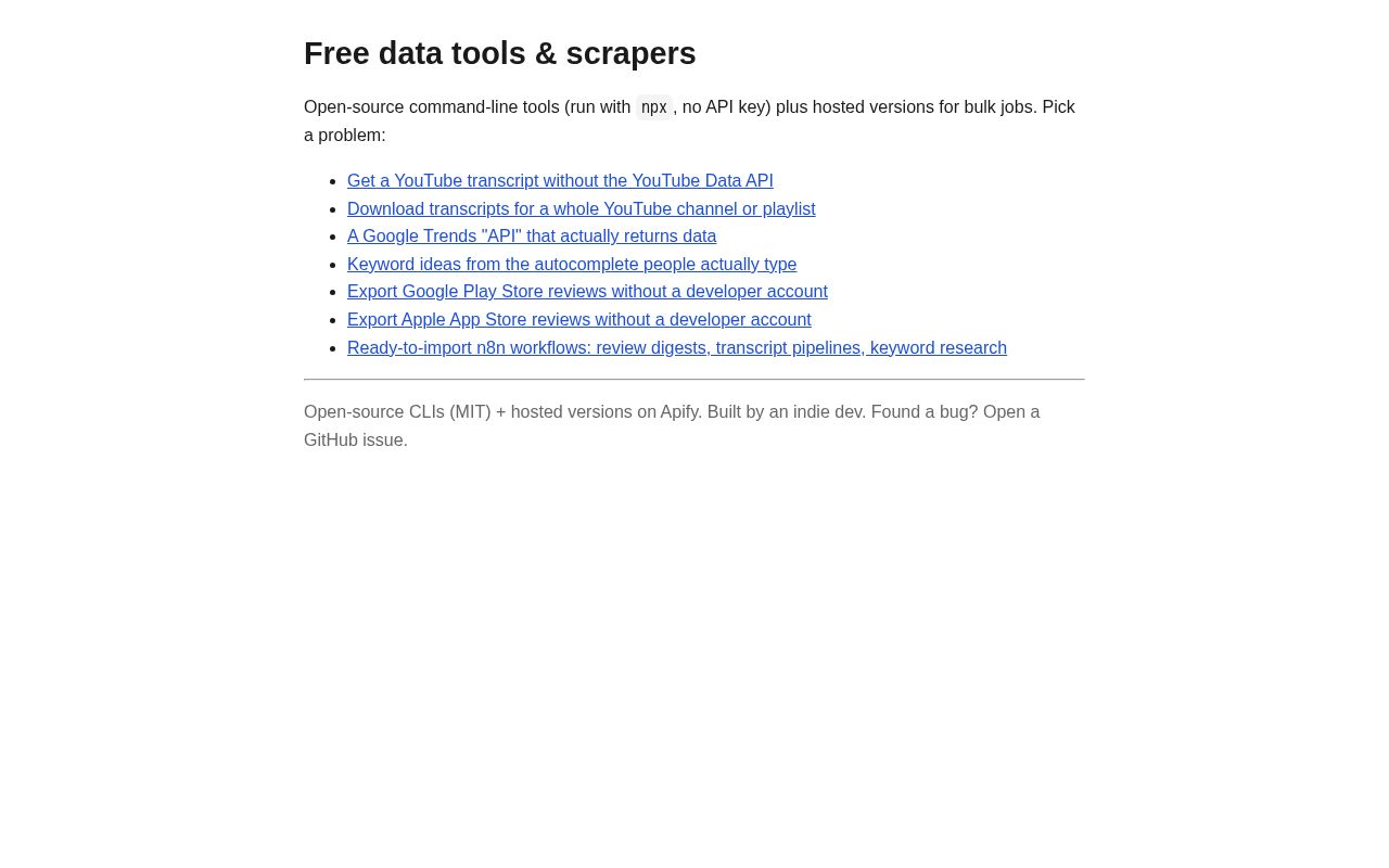 Preview of Data Tools
