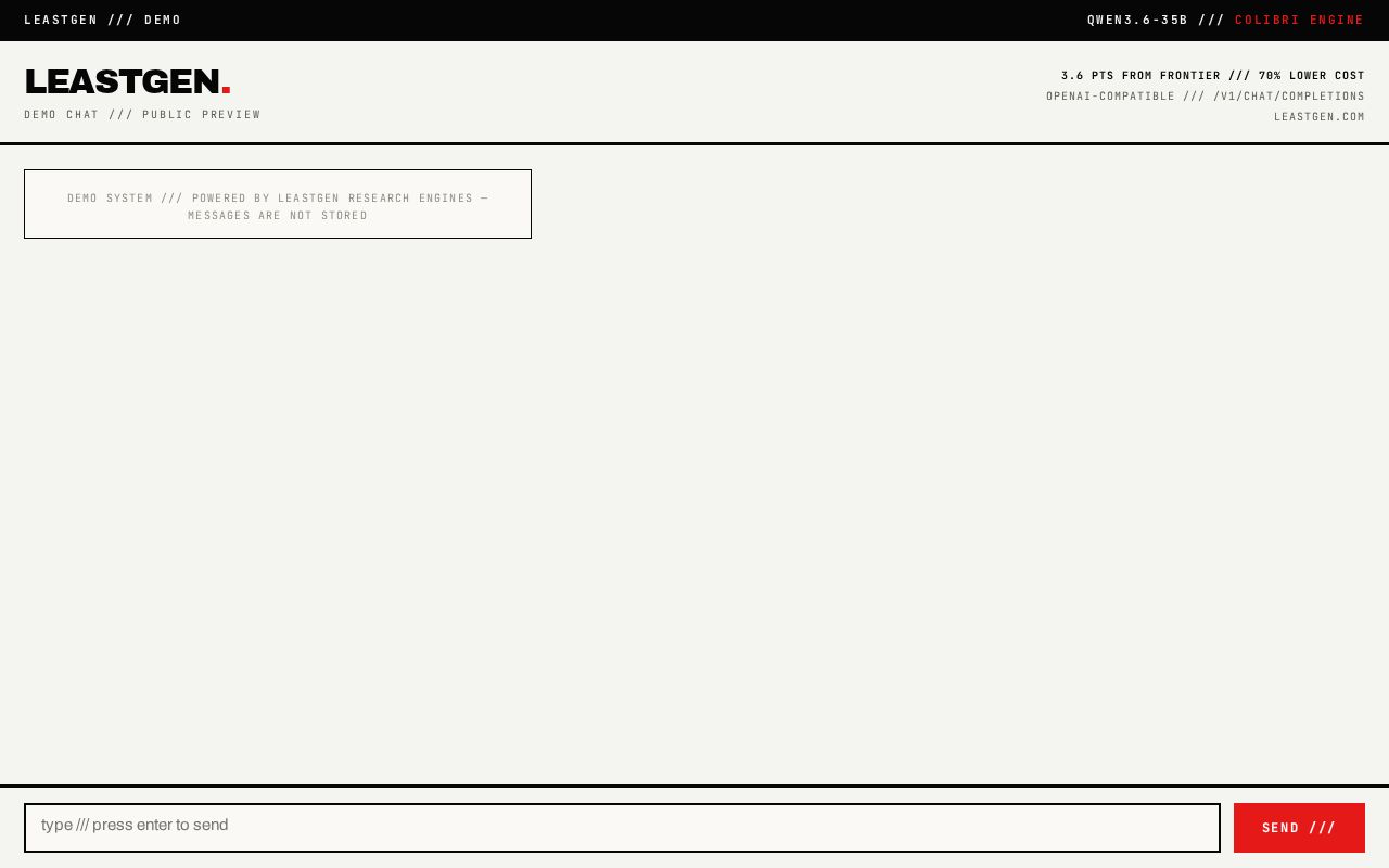 Preview of LEASTGEN Demo Chat