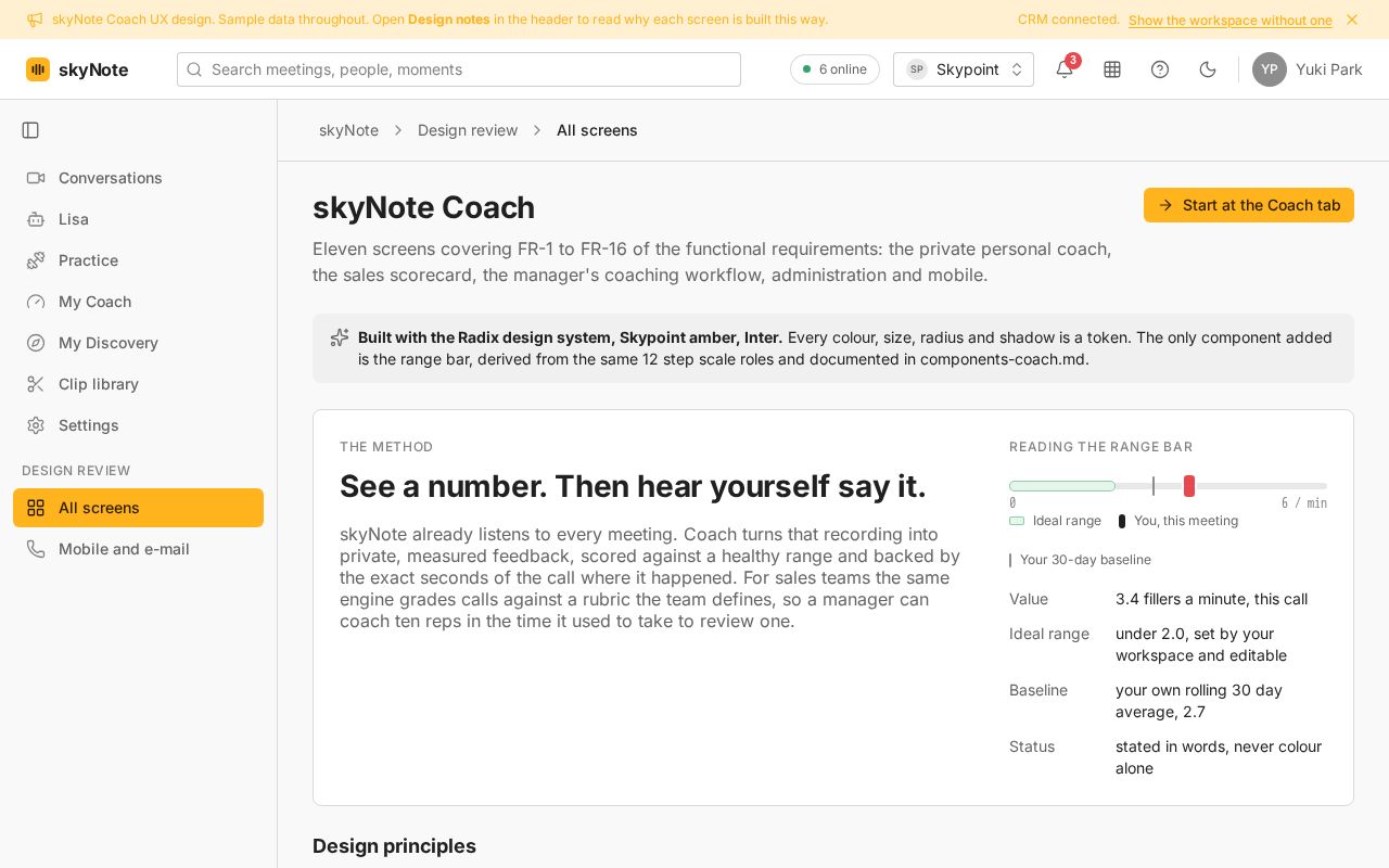 Preview of Skynote Coach Preview