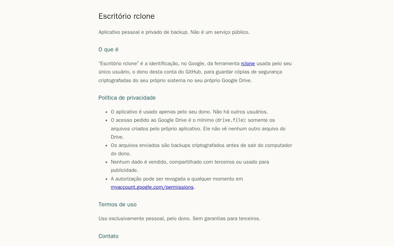 Preview of Escritório rclone