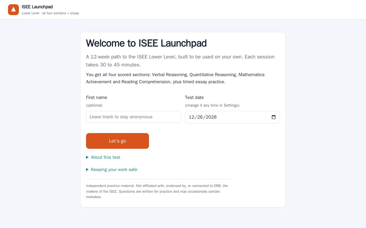 Preview of Isee Launchpad