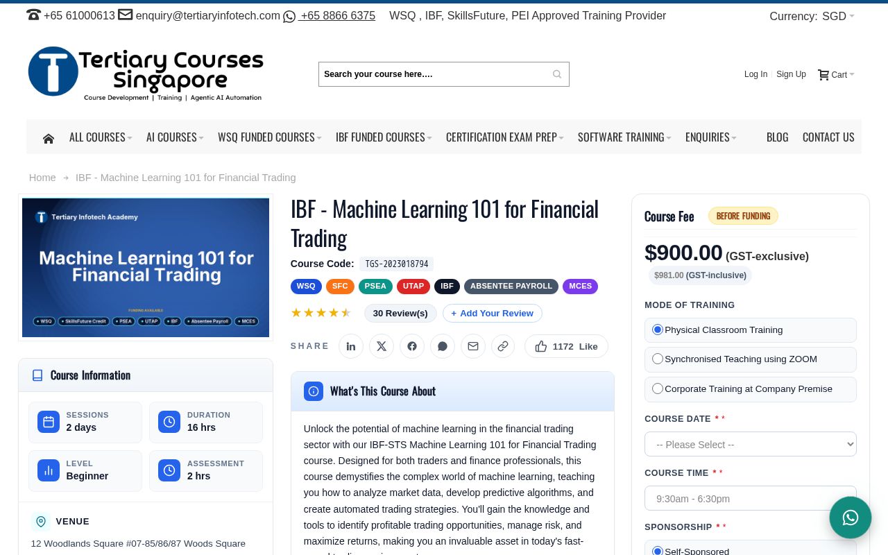 Preview of TGS 2023018794 Machine Learning 101 For Financial Trading