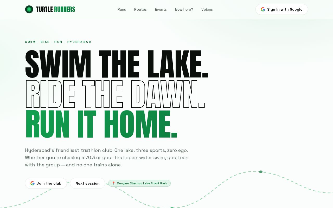 Preview of Website for onboarding new people to RunClub