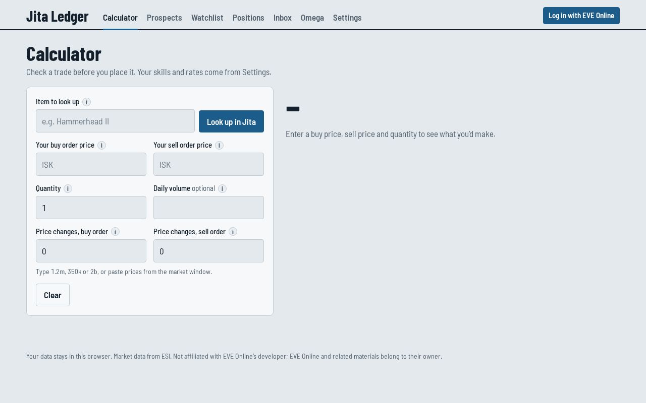 Preview of Jita Ledger