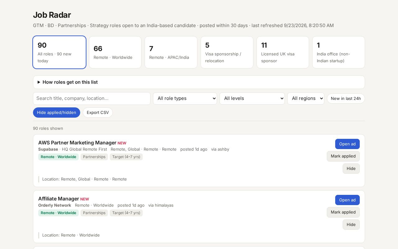 Preview of Job Radar