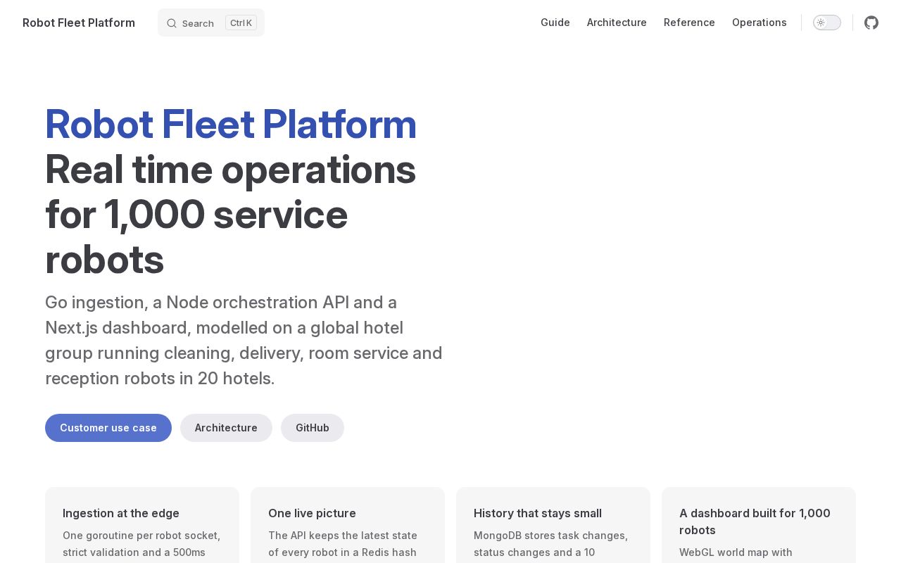 Preview of Robot Fleet Platform