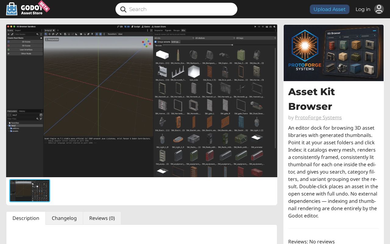Preview of Protoforge Godot Addon Kit Browser