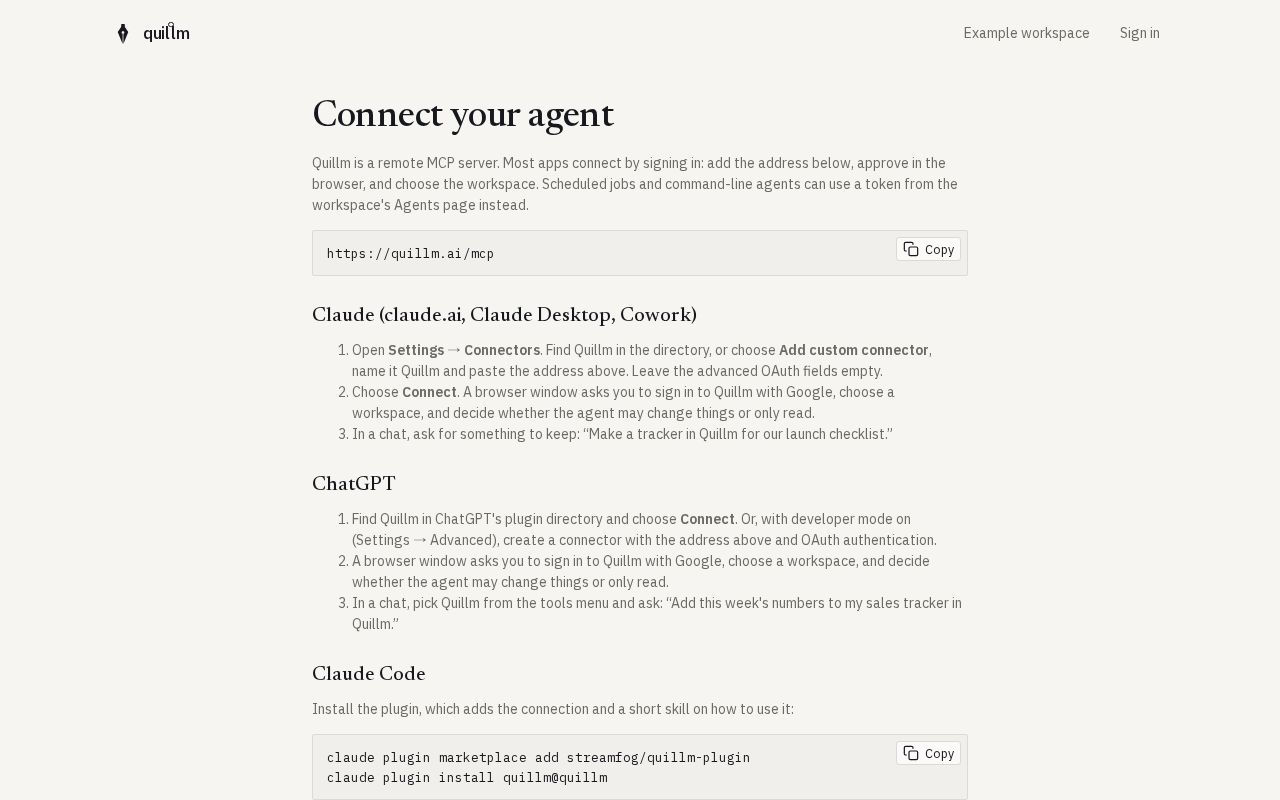 Preview of Quillm Plugin