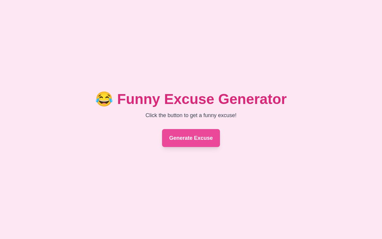 Preview of Funny Excuse Generator