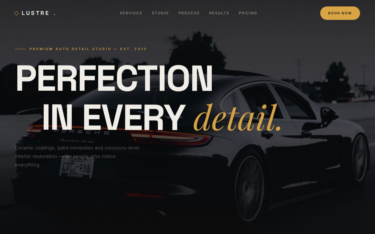 Preview of Auto Detailing Workshop Website