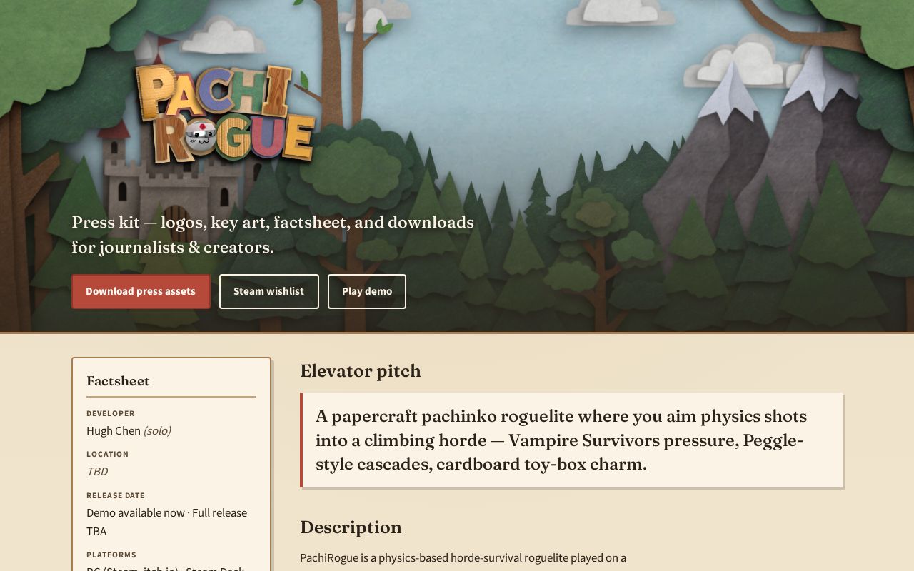 Preview of Pachirogue Press Kit