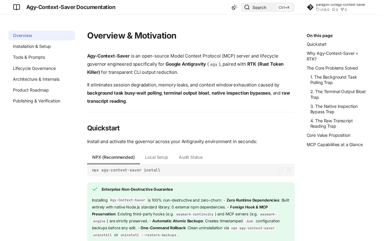 Preview of Agy Context Saver