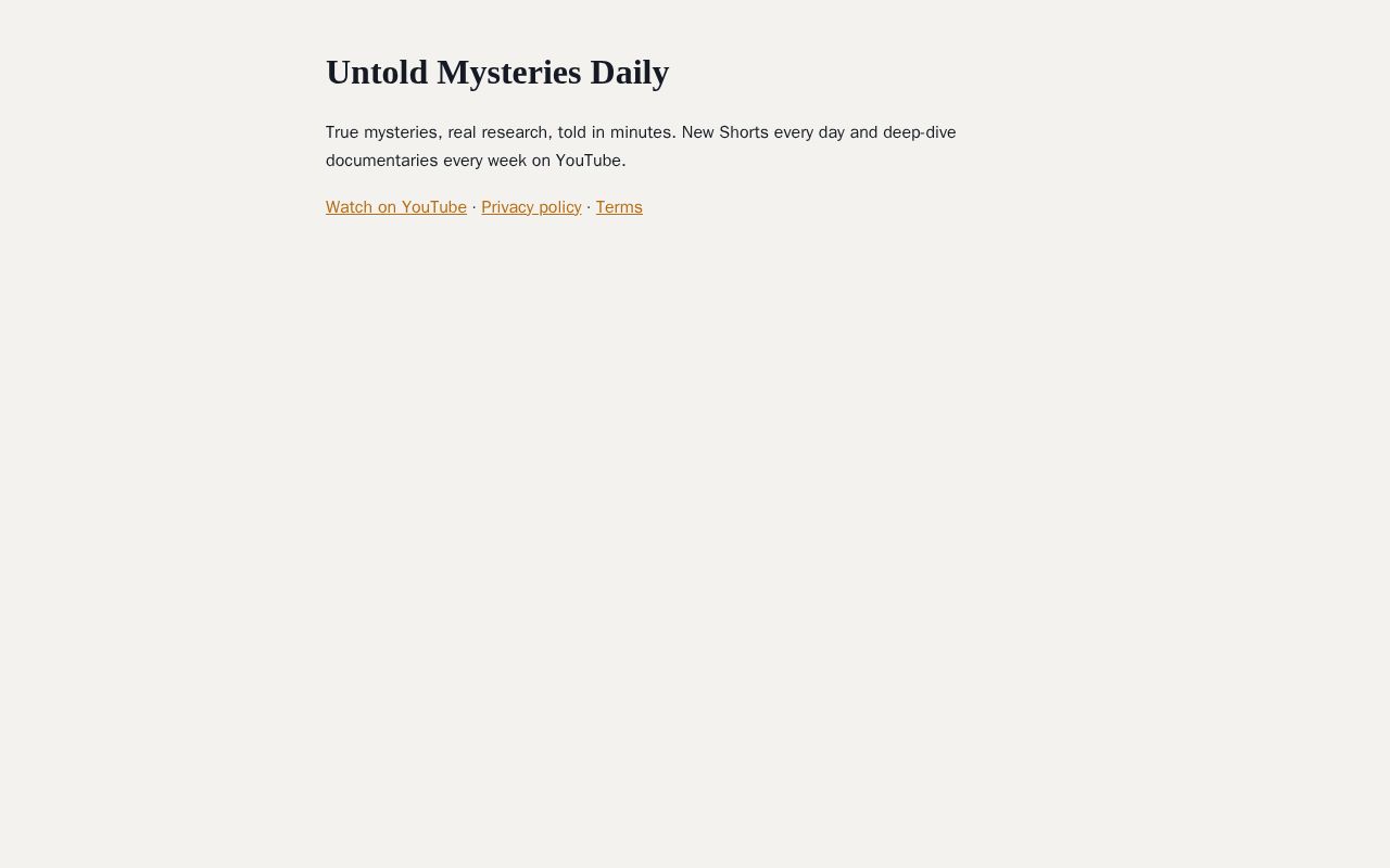 Preview of Untold Mysteries Daily