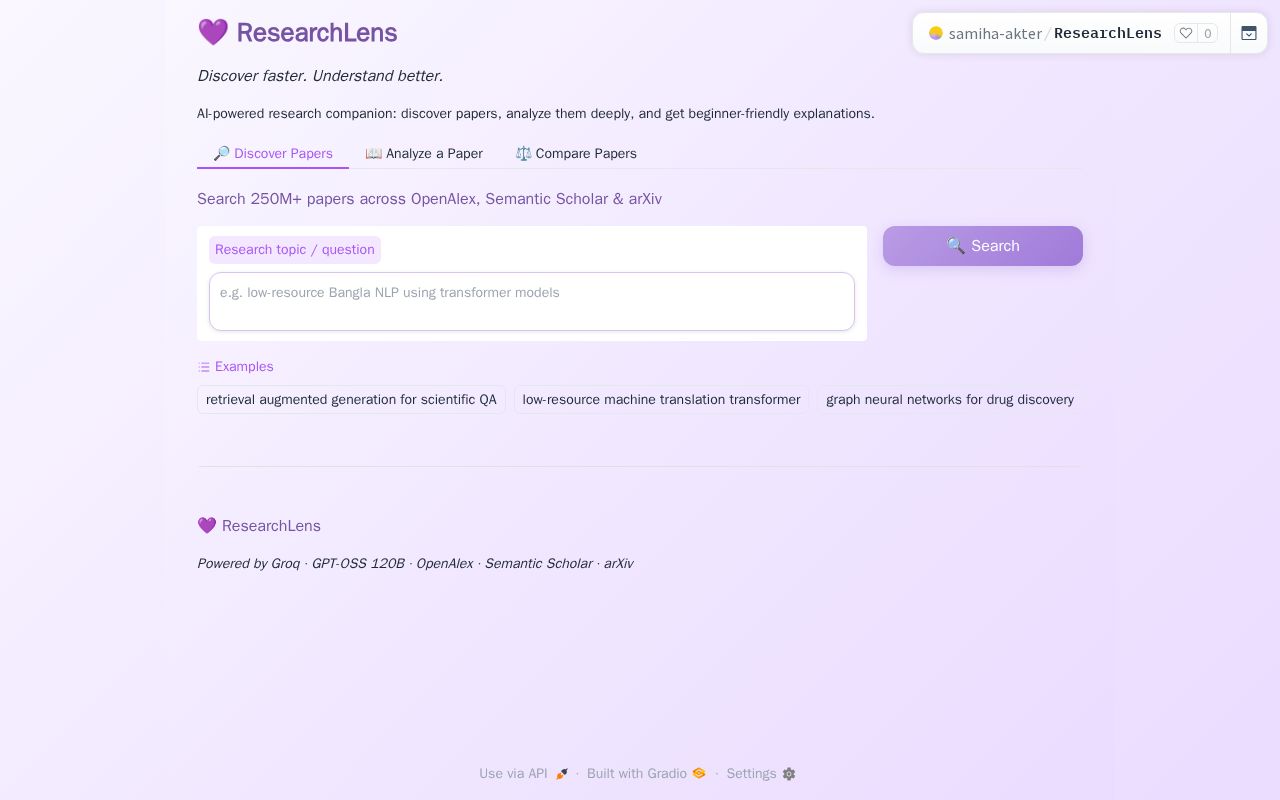 Preview of ResearchLens