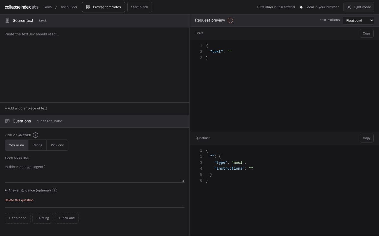 Preview of Jev Builder