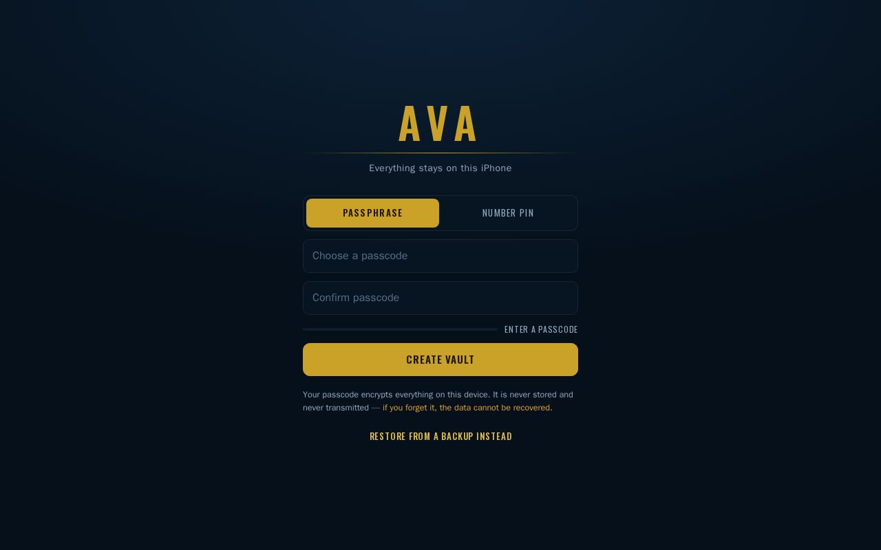 Preview of Ava app