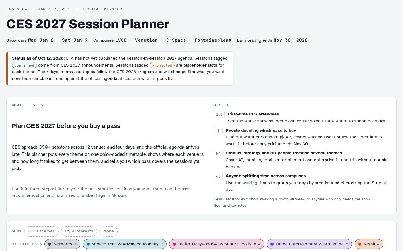 Preview of Ces 2027 Planner