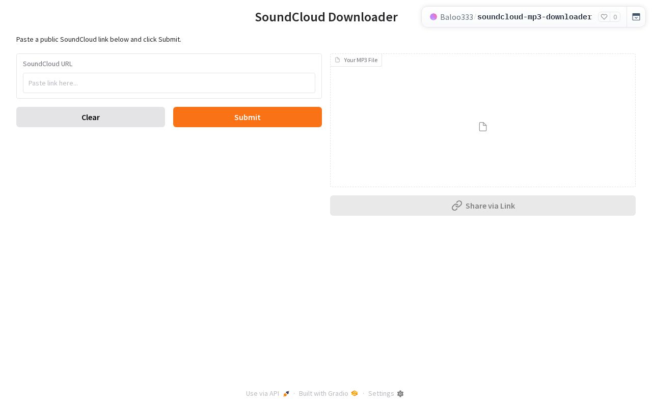 Preview of Soundcloud Mp3 Downloader