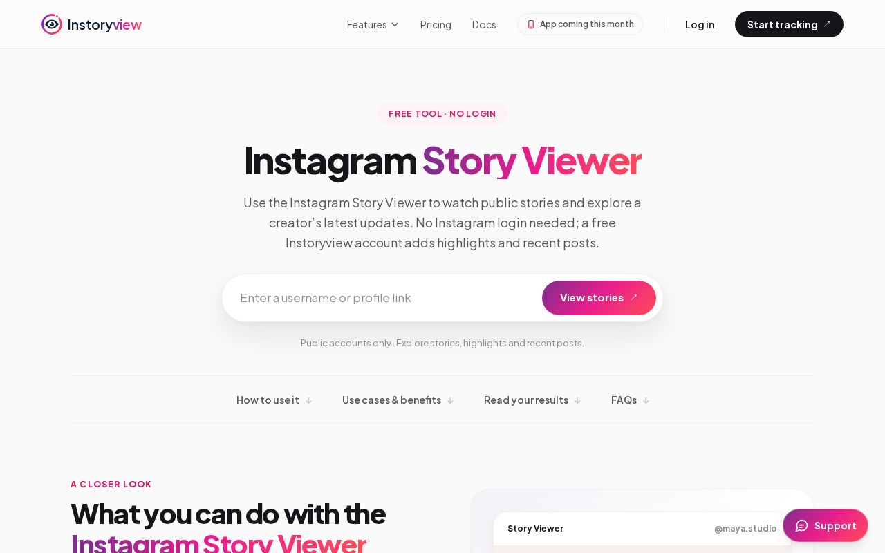 Preview of Story Viewer