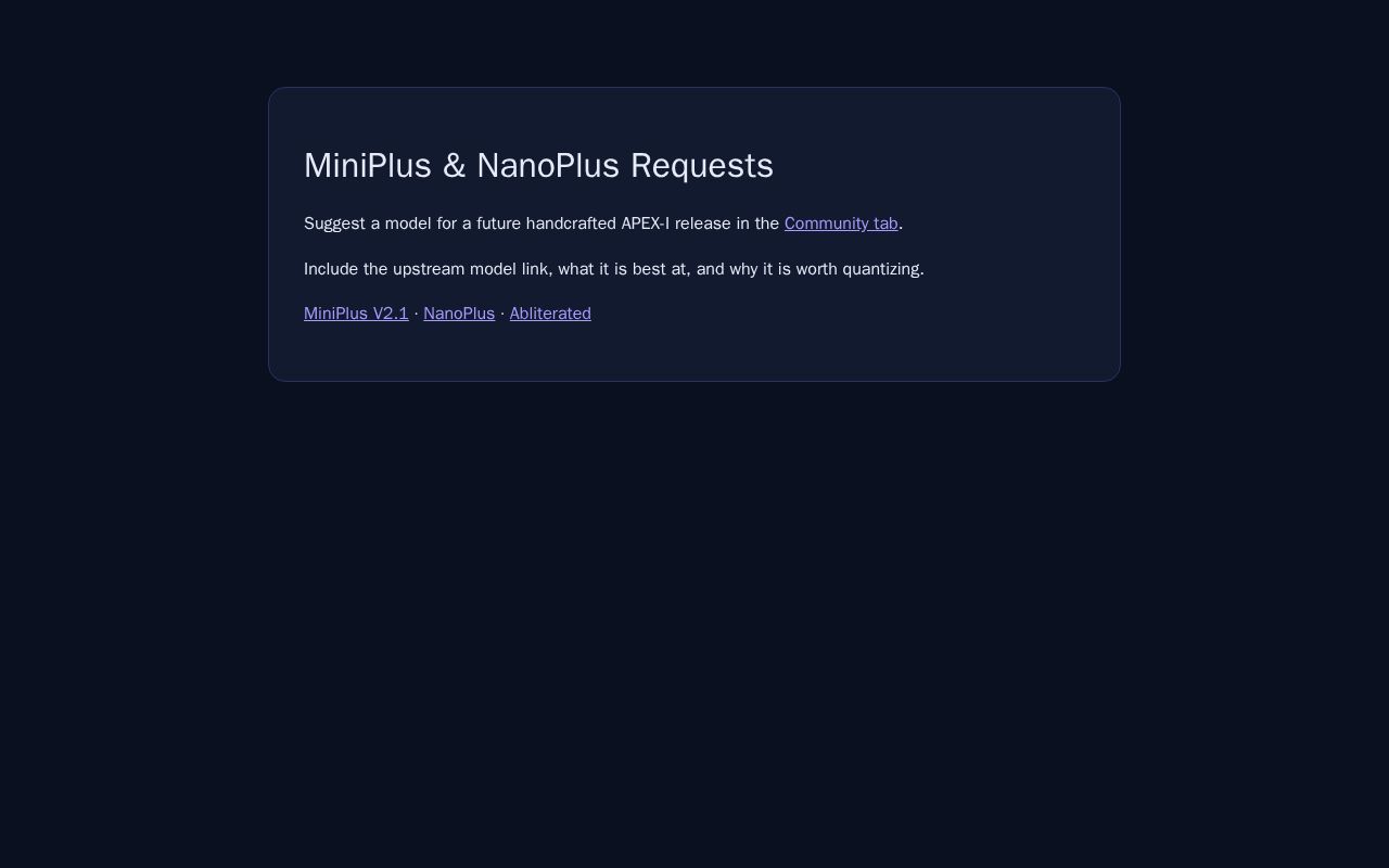 Preview of IsValorum MiniPlus & NanoPlus Requests