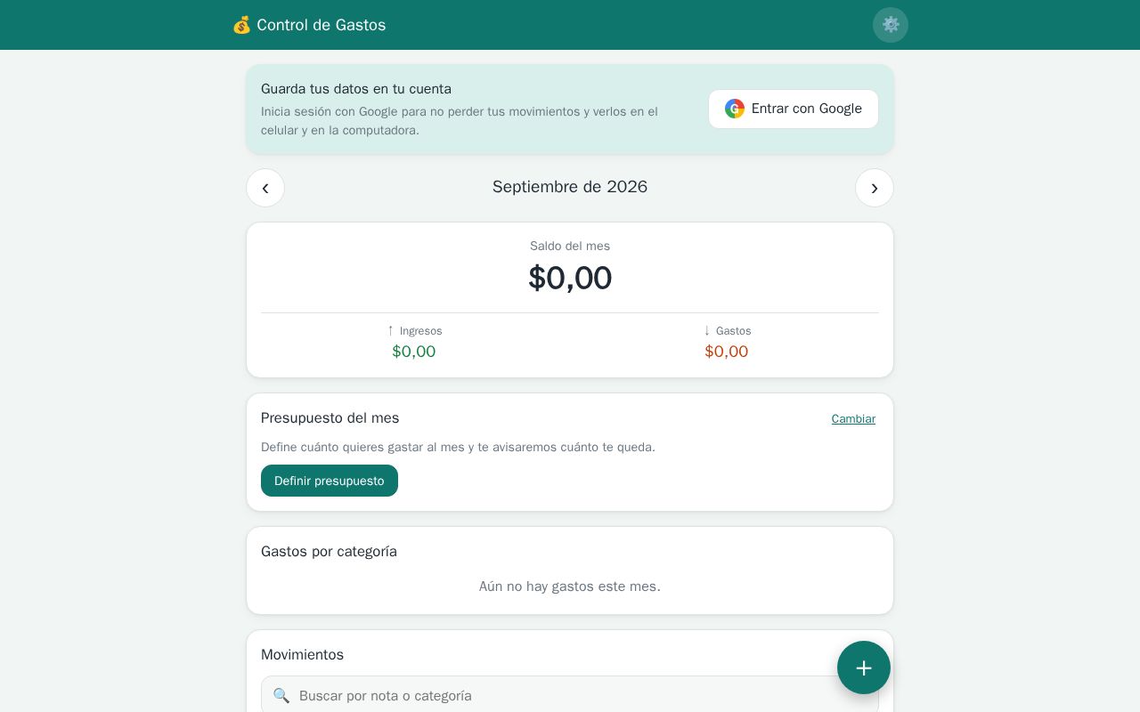 Preview of Control Gastos