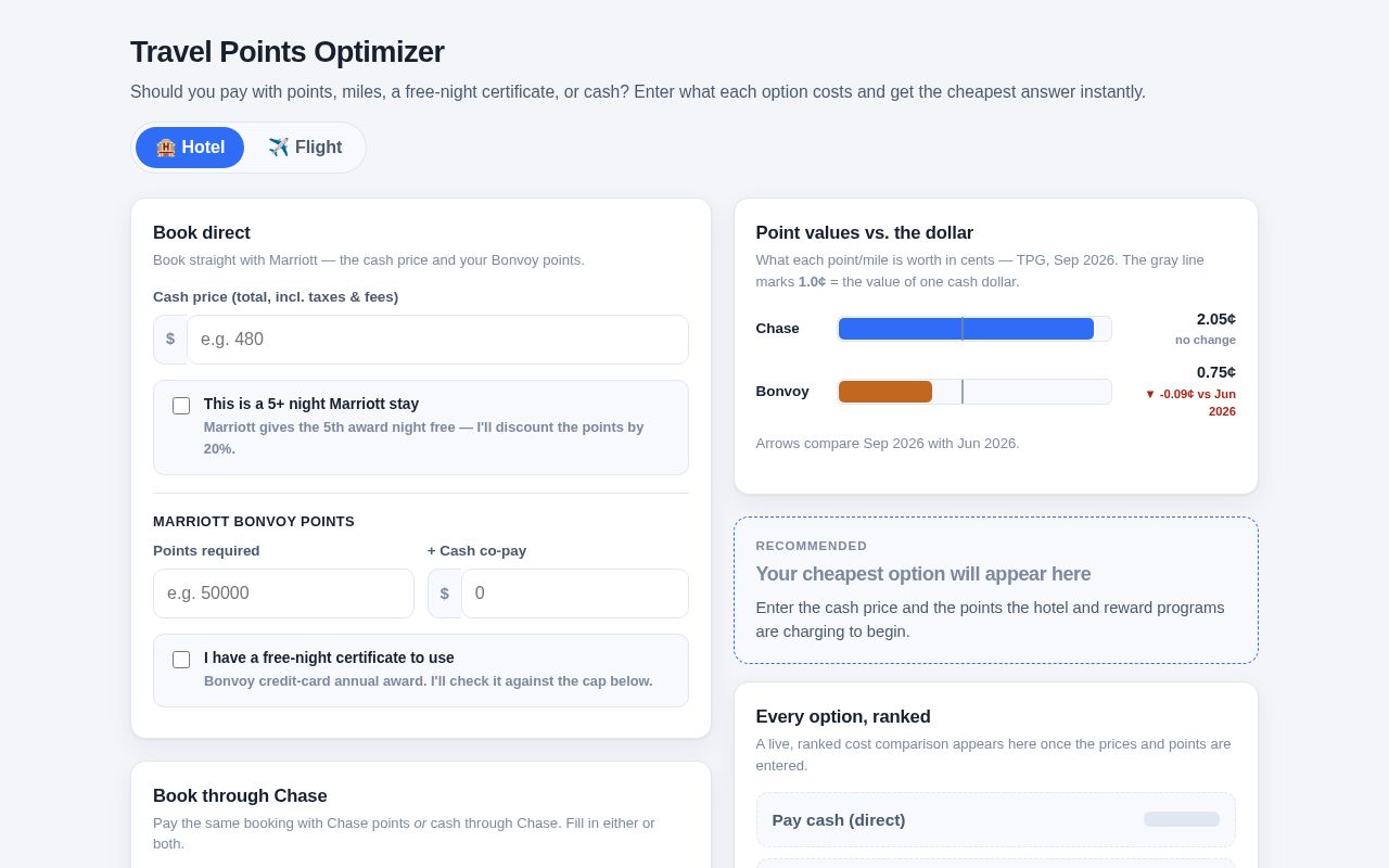 Preview of Travel Points Optimizer