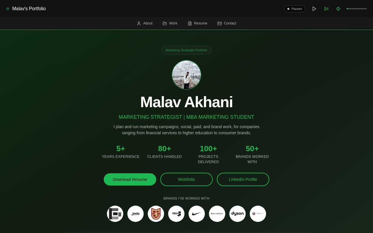 Preview of Malavnew Portfolio
