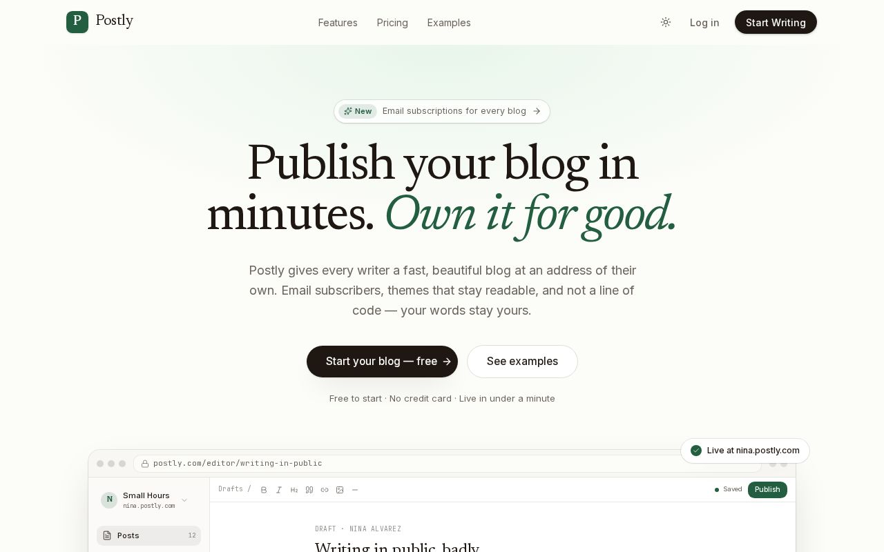 Preview of Postly