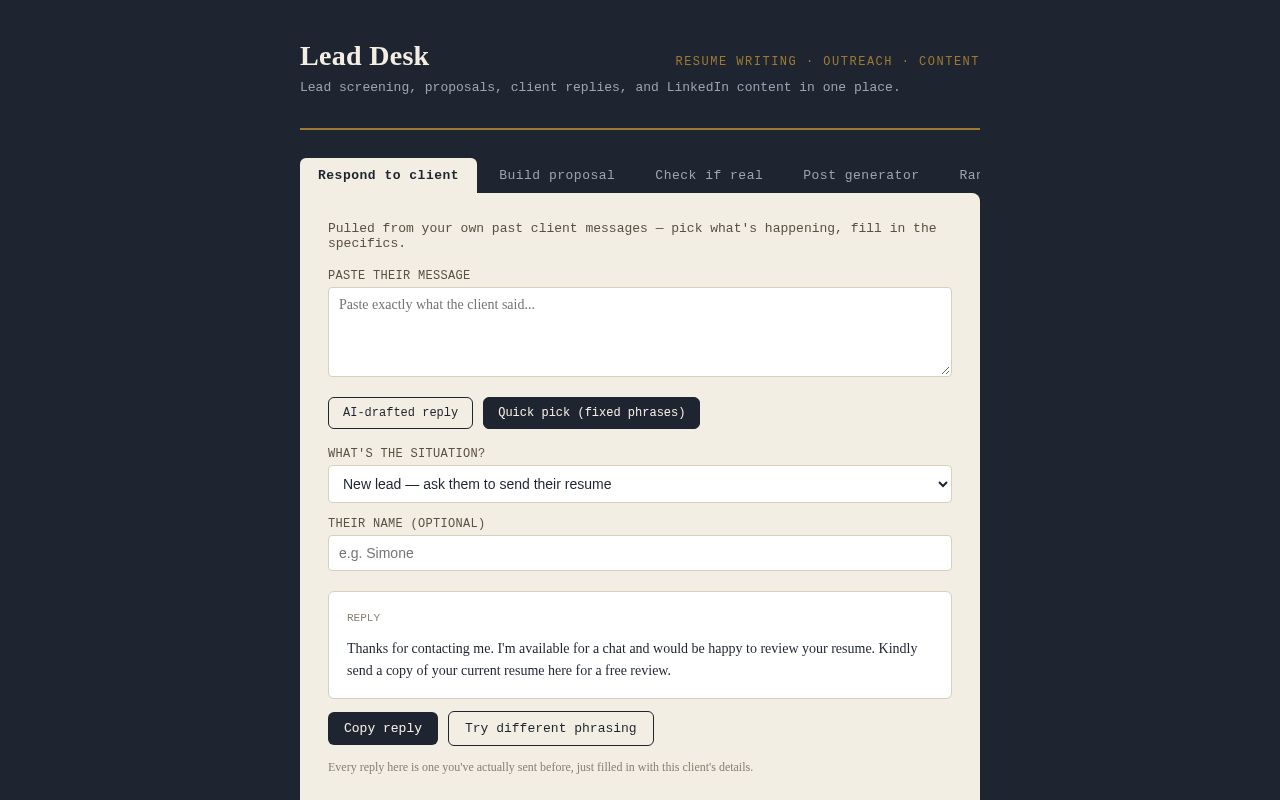 Preview of Desk Assistance