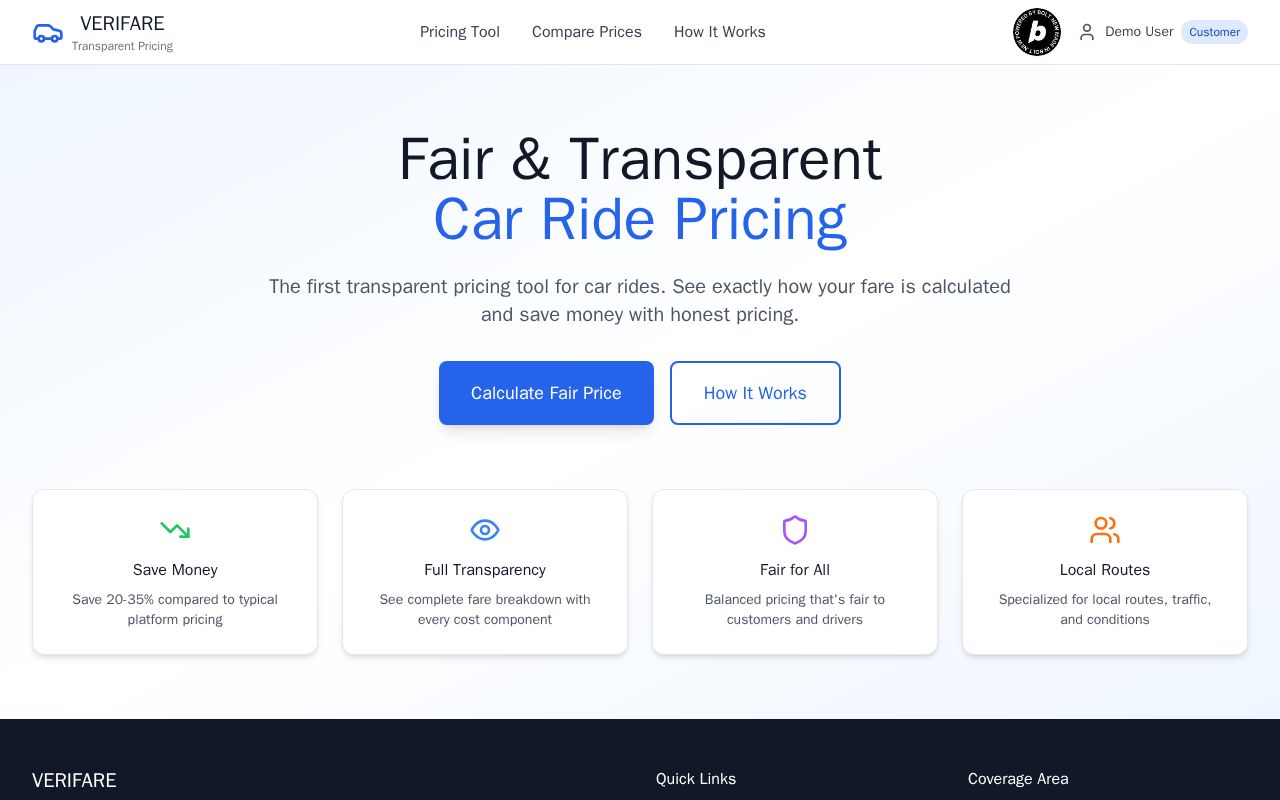 Preview of VERIFARE - Fair Ride Pricing